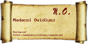 Madacsi Ovidiusz névjegykártya